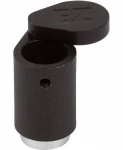 Black top for an EZ pipe vaporizer - open cover.