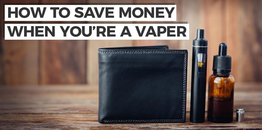 image of a wallet and a coin with the words 'how to save money when you're a vaper'